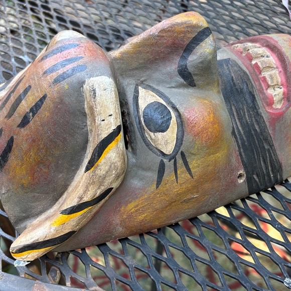 Handcrafted Painted Wood Mask - Picture 8 of 9